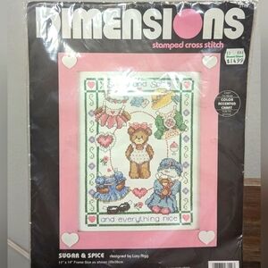 Dimensions Stamped Counted Cross Stitch Picture Kit Lucy Rigg Sugar & Spice 3149